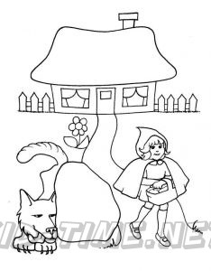 The Enchanted Forest Coloring Book Pages Sheets - Little Red Ridding Hood