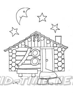 The Enchanted Forest Coloring Book Pages Sheets - Cottage in the Woods