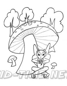 The Enchanted Forest Coloring Book Pages Sheets - The Elf and the Dormouse