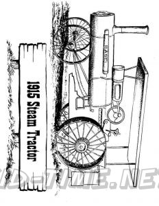3 Valley Gap Hotel & Ghost Town Coloring Sheet - 1915 Steam Tractor