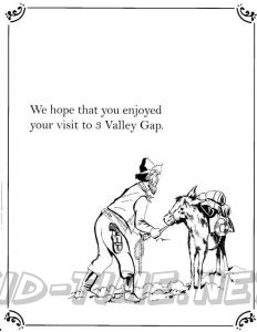 3 Valley Gap Hotel & Ghost Town Coloring Sheet - Mule / Donkey