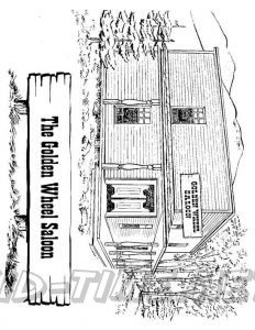 3 Valley Gap Hotel & Ghost Town Coloring Sheet - The Golden Wheel Saloon