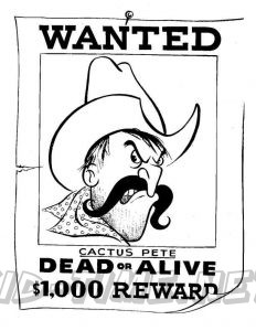 3 Valley Gap Hotel & Ghost Town Coloring Sheet - Jail Wanted Poster