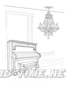 3 Valley Gap Hotel & Ghost Town Coloring Sheet - Piano and Chandelier