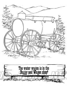 3 Valley Gap Hotel & Ghost Town Coloring Sheet - Water Wagon