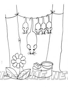 The Enchanted Forest Coloring Book Pages Sheets - Mamma Possum and Babies