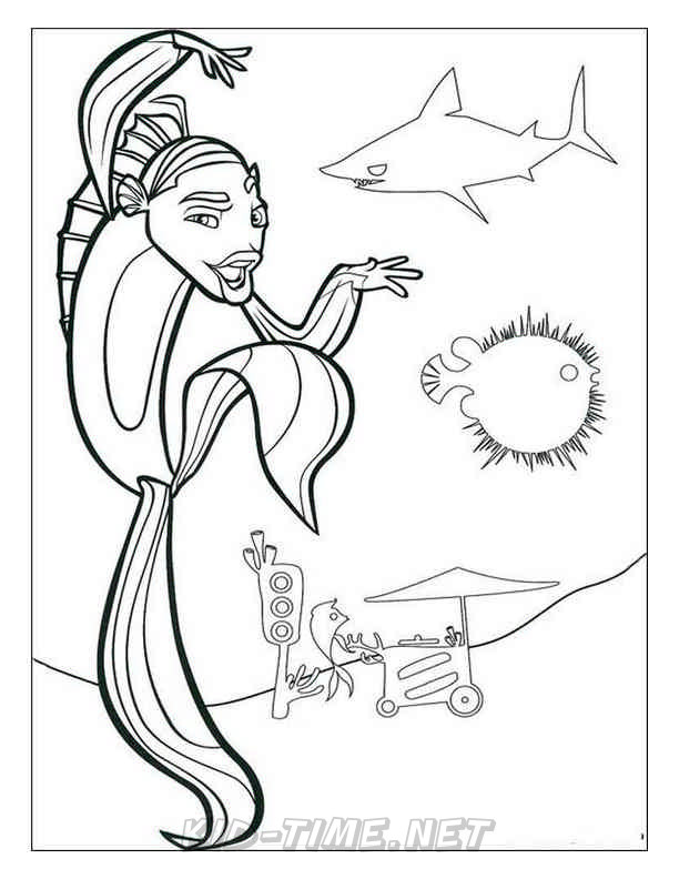 shark tale free coloring pages